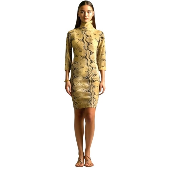 Pure Amici Snakeskin Cashmere Sweater Dress in Sz S - Picture 1 of 7
